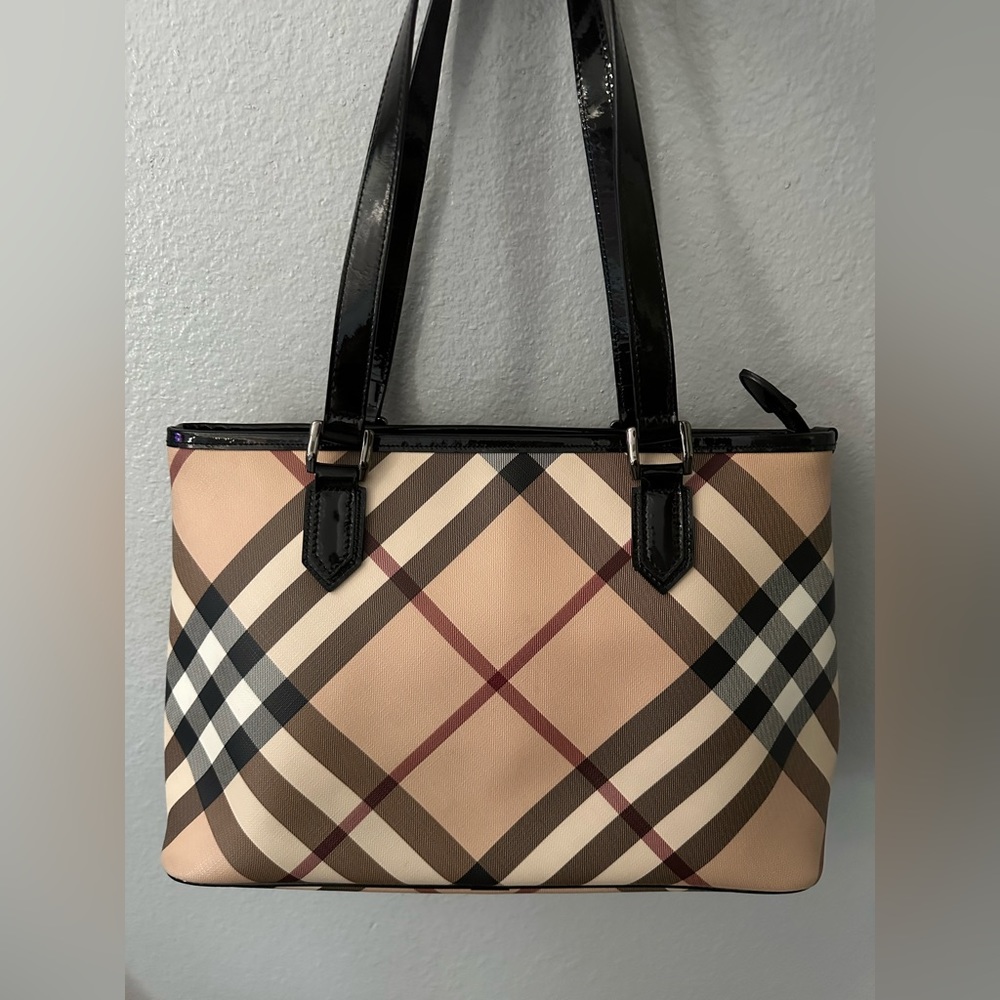 Authentic Burberry Nova Check medium tote.